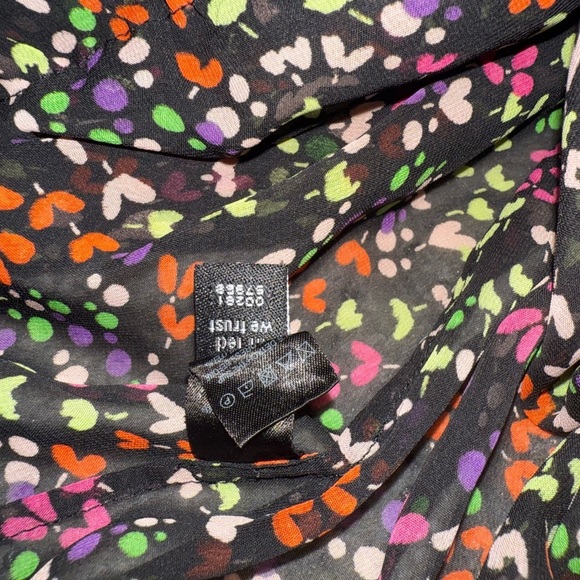 Ted Baker M (2) sheer baby doll drawstring heart pattern Floral EUC ruffles! - Picture 9 of 15